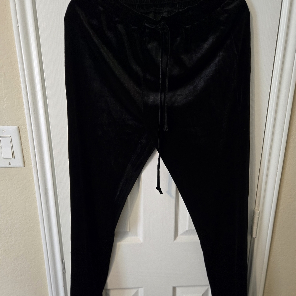 Black Velour Jogger Set XL